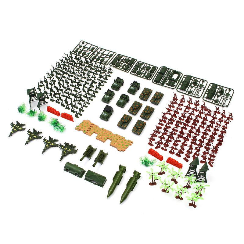 328Pcs Plastic Soldiers Army Military Model DIY War Scene Kids Toys Set Gifts