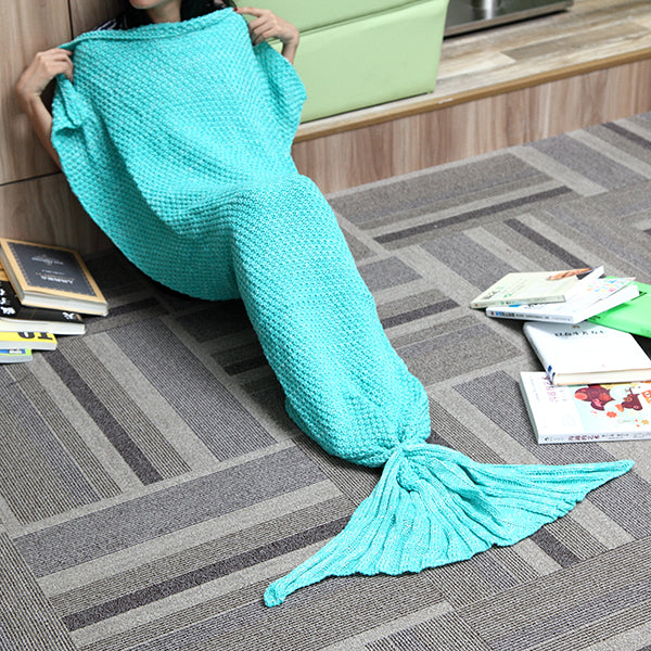 Honana WX-29 3 Size Yarn Knitting Mermaid Tail Blankets Fibers Warm Soft Home Office Sleep Bag Bed Mat
