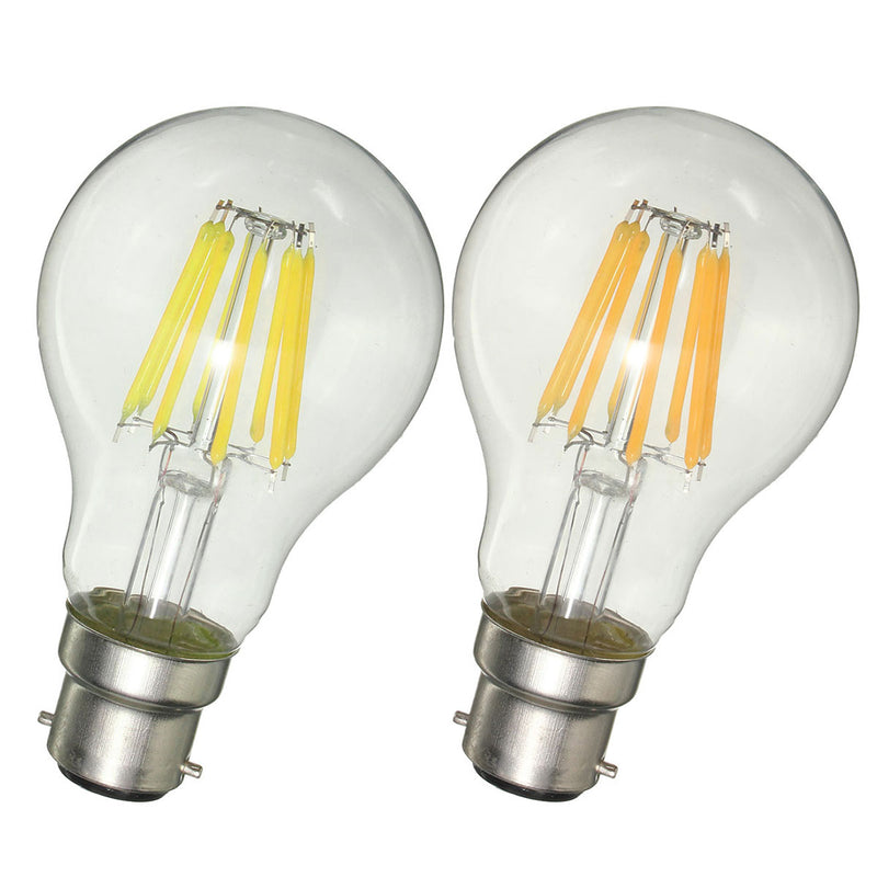 Dimmable A60 B22 8W Pure White Warm White COB Glass Material Retro Light Lamp Bulb AC220V