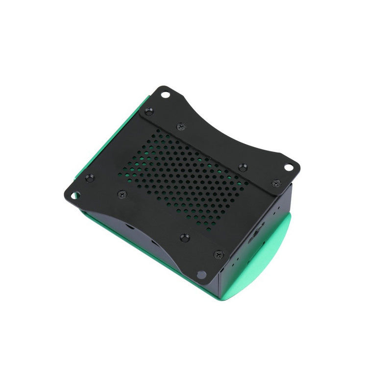 Green Housing Aluminum Alloy Case Dual Mounting Plate Protective Shell Metal Enclosure fit for Raspberry Pi 4 Model B