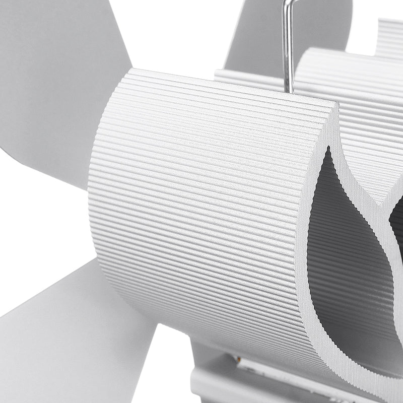 4 Blade Heat Powered Wood Stove Fan White For Wood Burner Fireplace Eco Fan