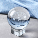 Laser Engraved Solar System Ball 3D Miniature Planets Sphere Glass Globe