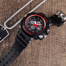 SKMEI 1498 Luminous 5ATM 3Time Multi-Function Outdoor Men Watch Dual Display Digital Watch