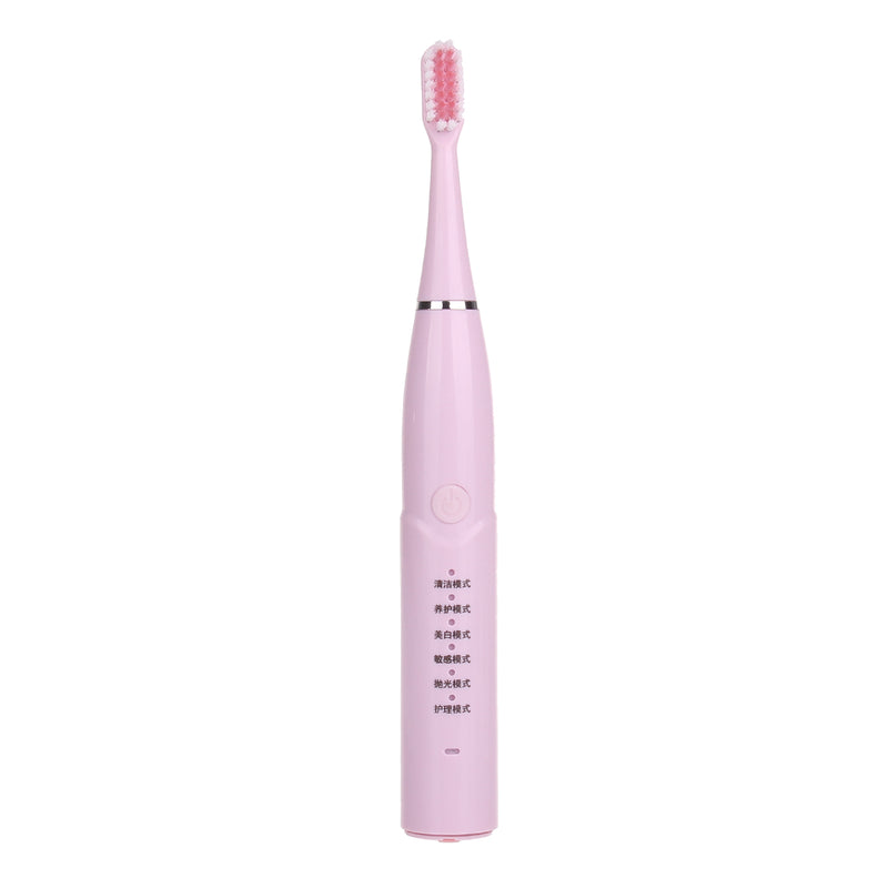 USB Charging Waterproof Soft Ultrasonic Electric Toothbrush 6 Vibration Modes W/ 8 Tips Oral Whitening Care