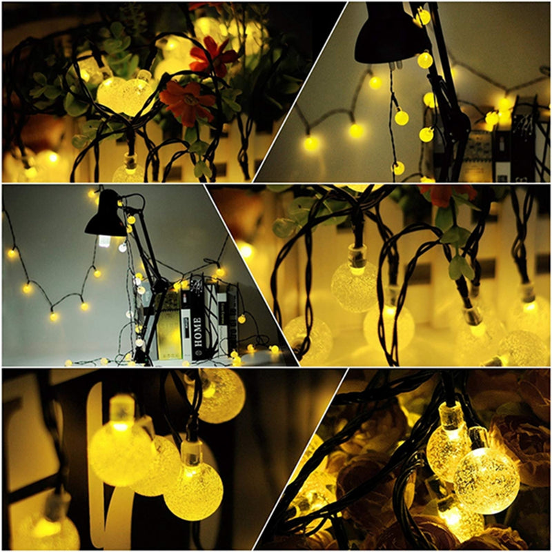 Outdoor Solar Powered 6.5M 30 LED Bulb String Light Garden Holiday Christmas Wedding lamp