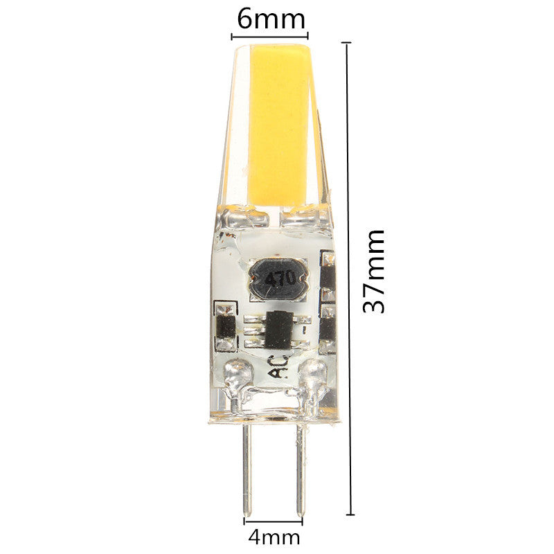 4PCS Mini G4 2W Pure White COB LED Bulb for Chandelier Light Replace Halogen Lamp DC/AC12V