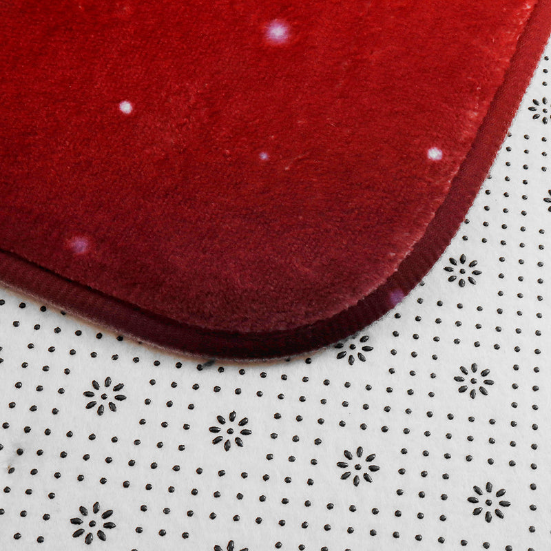 Santa Claus Waterproof Non-Slip Bathroom Shower Curtain Toilet Cover Mat Rug Set