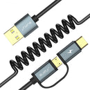 RAXFLY 2.8A 2 in 1 Type C Micro USB With QC3.0 2.0 Fast Charging Data Cable For Oneplus 5t Xiaomi 6
