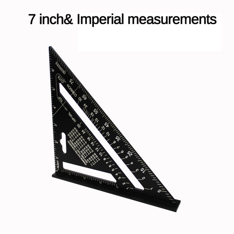 7/12 Inch Aluminum Square Triangle Ruler Protractor Miter Framing Measuring