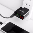 FONKEN 3A 3 Ports LED Display Fast Charging USB Charger For Power Bank iPhone X XS HUAWEI P20 XIAOMI MI9 S10 S10+