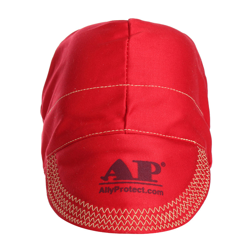 Universal Elastic Welding Flame Retardant Cloth Hat Cap Head Protect -RED