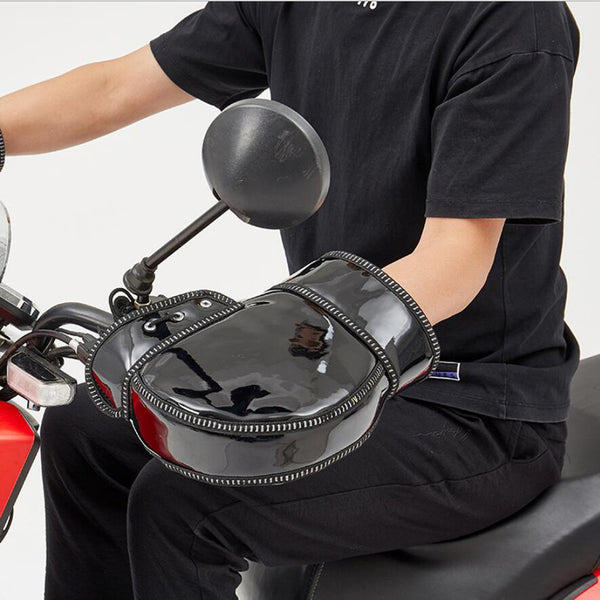 Waterproof Motorcycle Scooter Handlebar Muffs Gloves Hand Warm Winter Black Windproof