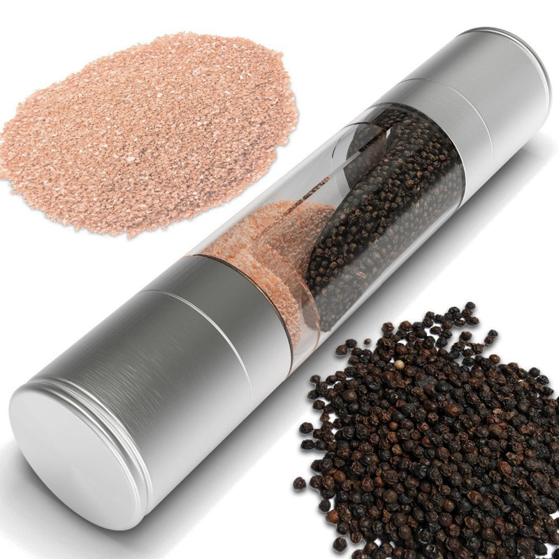 2 In 1 Stainless Steel Manual Pepper Salt Mill Grinder Spice Mill Kitchen Tool