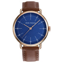 MINI FOCUS MF0056G Genuine Leather Quartz Watches Casual Style Analog Men Wrist Watch