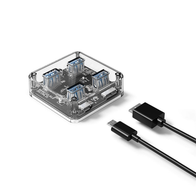 USB 3.0 5Gbps USB Hub 4 Ports High Speed USB Splitter with Power Charging Interface