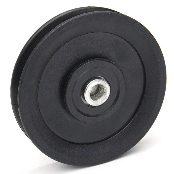 4.5" Nylon Bearing Pulley Wheel 115mm Black Wheel Cable Gym Fitness Equipment Part