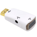 HDMI to VGA Converter With Audio Cable Male to Female for PC Laptop Tablet Support HDTV Adapter