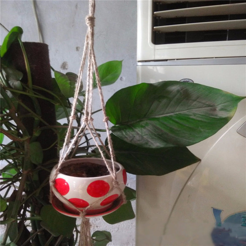 Handmade Macrame plant hanger hanging planter basket jute weave rope craft  Decorations