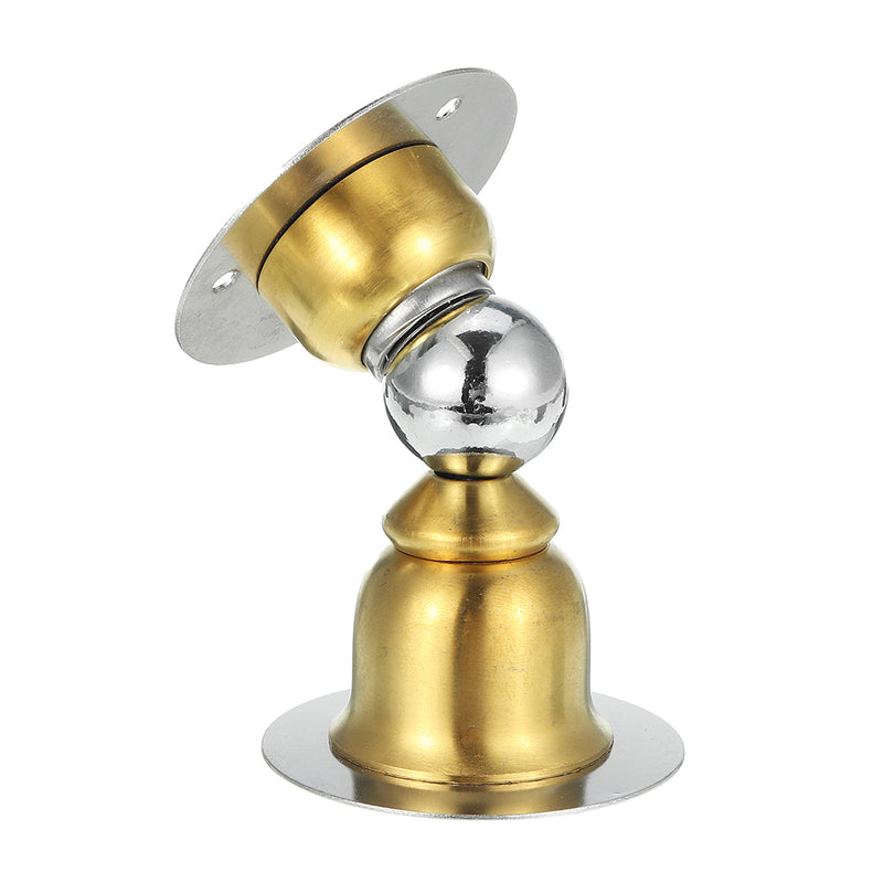 Stainless Steel Magnetic Door Stopper Sticker Free Punching Toilet Bedroom Door Suction