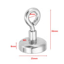 Effetool 25mmx36mm 22kg Neodymium Recovery Magnet Metal Detector Claw Hook Magnet