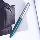 Wingsung 601 0.5mm Fine Nib Fountain Pen Metal ABS Body Silver Cap Office School Supplies
