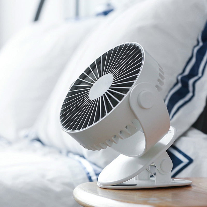 KCASA 4W Mini USB Rechargeable Clip Desk Fan Air Cooling Fan Home Student Dormitory Portable Desktop Office Fan