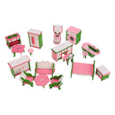 Dollhouse Play Set Wooden Furniture Miniature Accessories Children's DIY Blocks Decorations