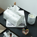 Marble Pattern Tissue Car PU Leather Office Marble Holder Decoration Napkin Box