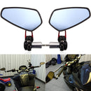 7/8inch 22mm Universal Motorcycle Aluminum Rear View Side Mirrors Handlebar End Red
