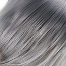 Women Short Synthetic Gray Wig With Bangs Bob Wig Natural Silver Heat Resistant