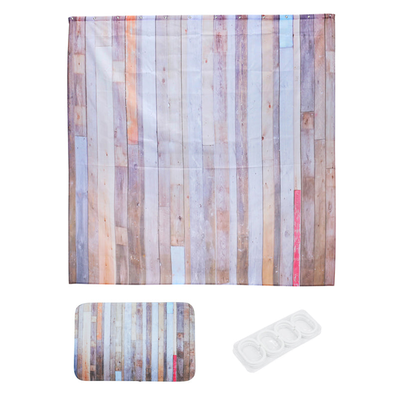40X60cm Bathroom Shower Curtain Modern Rustic Wood Wall Waterproof Bathroom Liner Shower Curtain