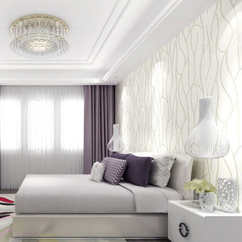 10M 3D Non-woven Wave Stripe Embossed paper Rolls Bedroom Living Room Wall Sticker
