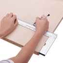 Drillpro 200/250/300mm 90 Degree Angle Ruler Aluminum Seat Woodworking Ruler With Horizontal Tube
