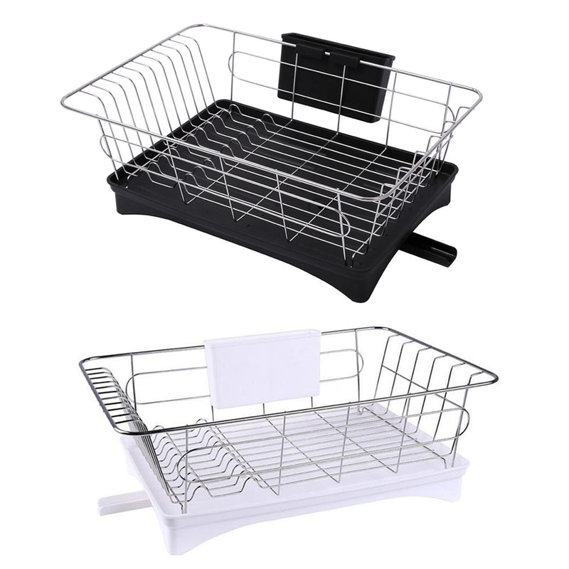 Large Stainless Steel Shelf Kitchen Storage Rack Dish Draining Tray Cutlery Holder