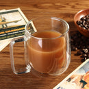 300ML Glass Coffee Tea Cup Heat Resistant Double Layer Glass Handle Double Wall