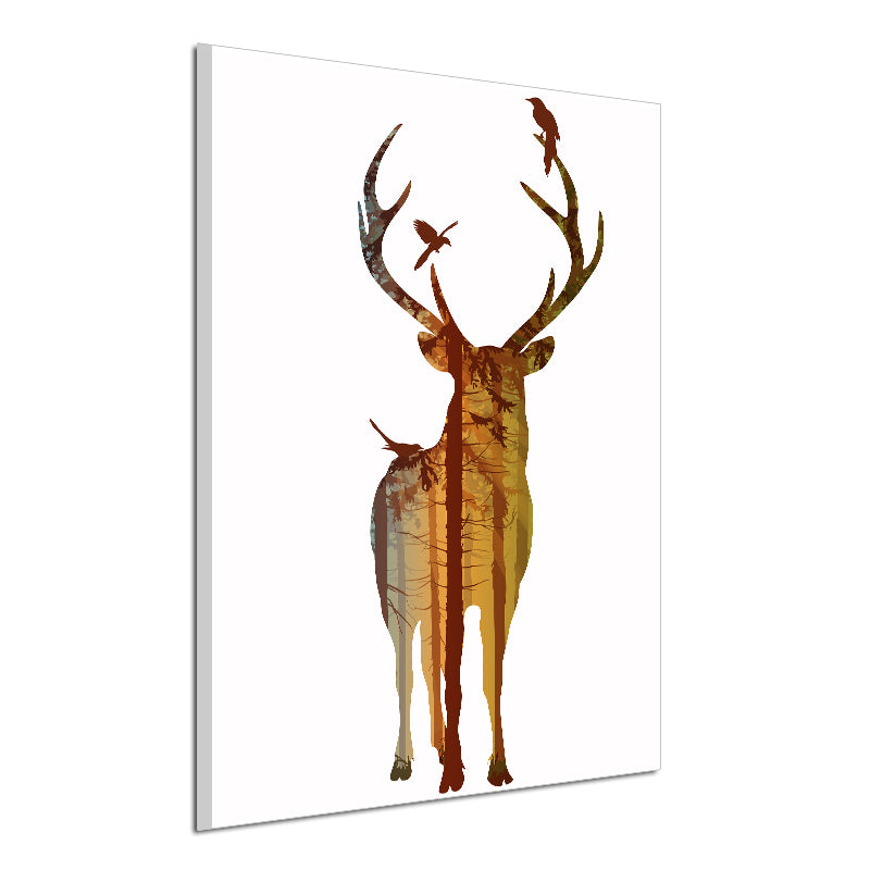 Miico Hand Painted Oil Paintings Simple Style Male Deer B Wall Art For Home Decoration Painting
