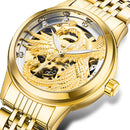 TEVISE 9006 3D Phoenix Dial Display Automatic Mechanical Watch Full Steel Waterproof Unisex Watch