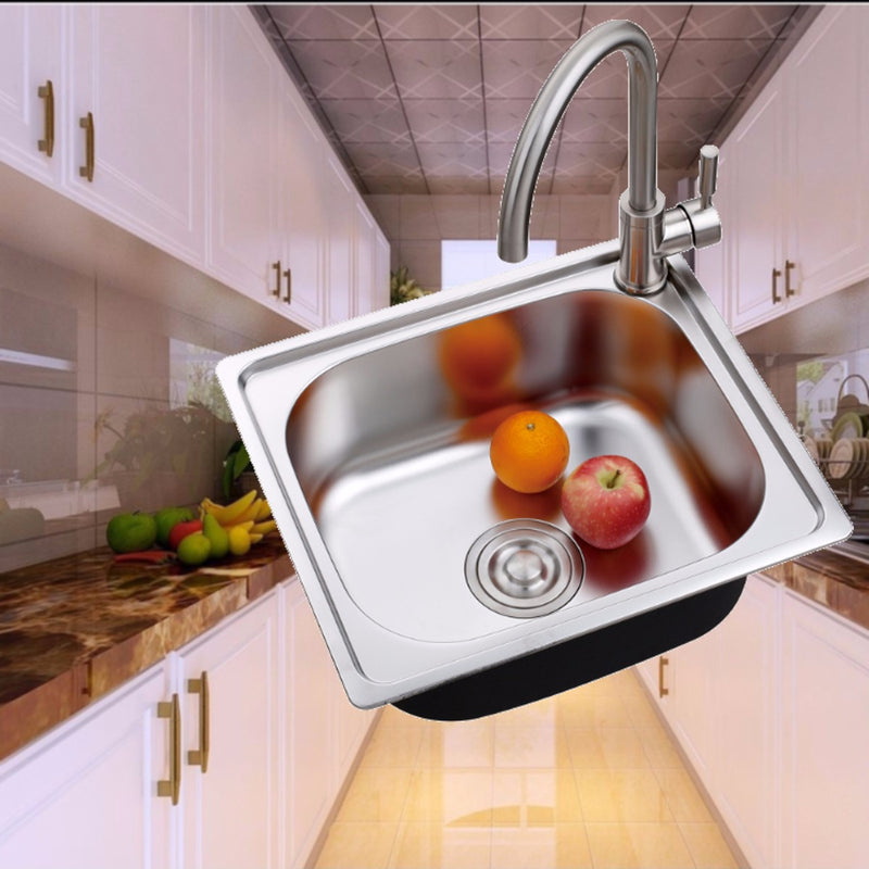 Square Design Stainless Steel Washing Sink Small Kitchen Collapsible Sink Single 420x360x200MM