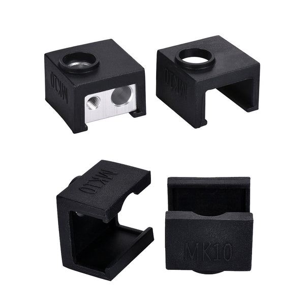 4Pcs Upgrated MK10 Black Silicone Protective Case for Aluminum Heating Block 3D Printer Part