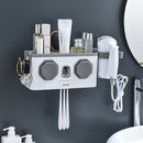 Multifunction Toothbrush Holder Automatic Toothpaste Dispenser Hair Dryer Racks