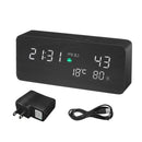 Wooden LED PM2.5 Air Detector Digital Alarm Clock Calendar Temperature Humidity Air Quality Tester