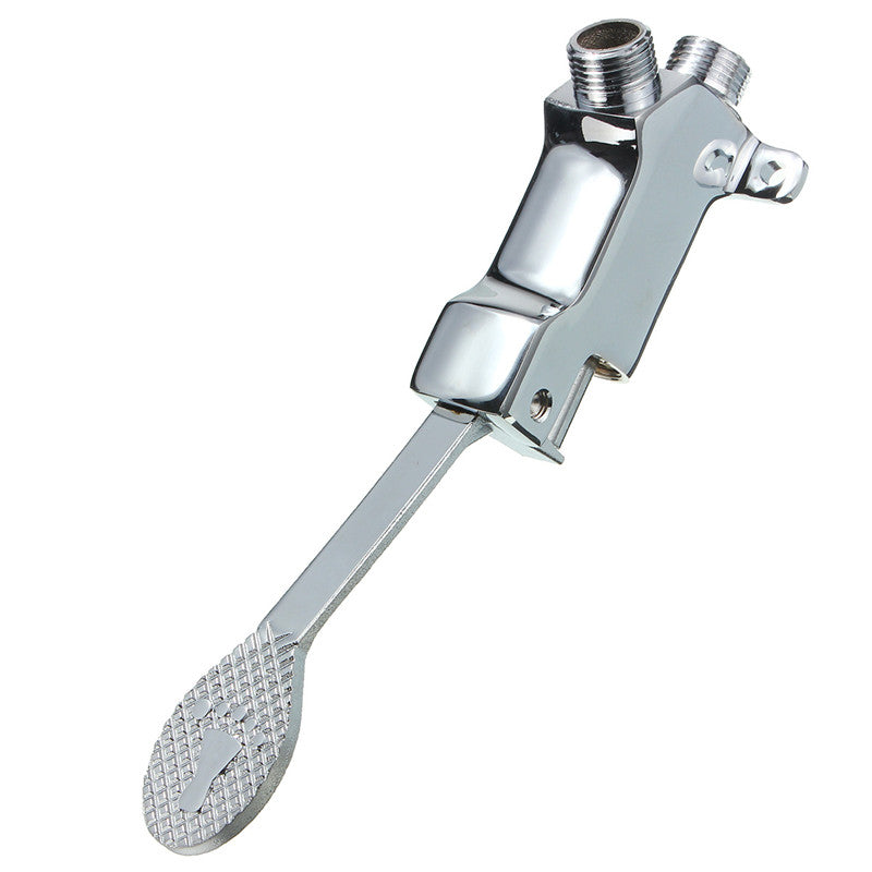 Single Cold Faucet Outlet Foot Plate 1m Flexible Hose Foot Pedal Valve Lab Home Kitchen