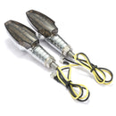 Pair E8 Motorcycle Metal 16 LED Turn Signal Indicator Light Blinker Amber Universal