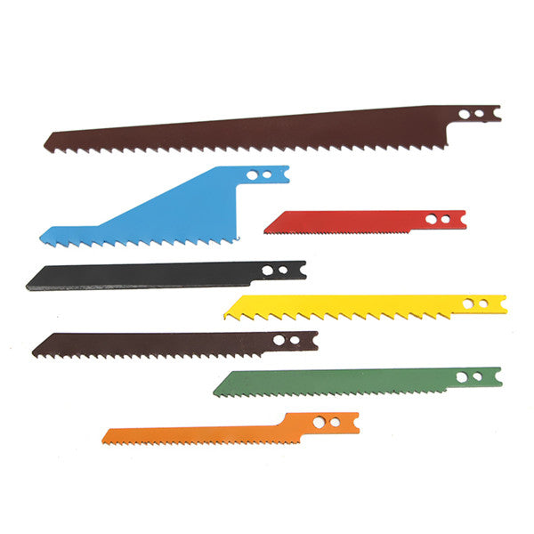 8pcs Jigsaw Blades Sabre Scroll Assortment Set Wood Metal Steel Drywall Blades