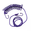 Portable Retractable Clothesline Windproof Stretch Drying Rack 12 Clips Iron-Wire PP Clothesline