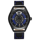 WEIDE UV1701 Unique Design Men Wrist Watch Leather Strap Casual Style Quartz Watch