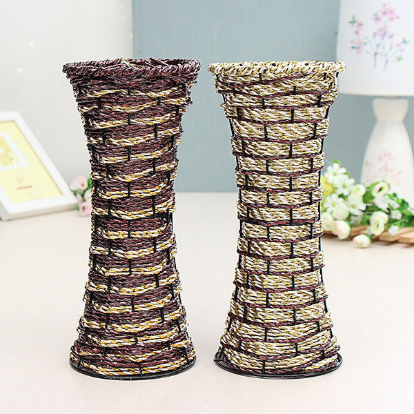 28cm Vine Rotin Rattan Vase Zakkz Flower Bottle Ornaments Flower Arrangement Home Decor