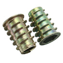 50Pcs M4 to M10 Zinc Alloy Wood Furniture Hex Socket Drive Threaded Insert Nut Assortment Kit