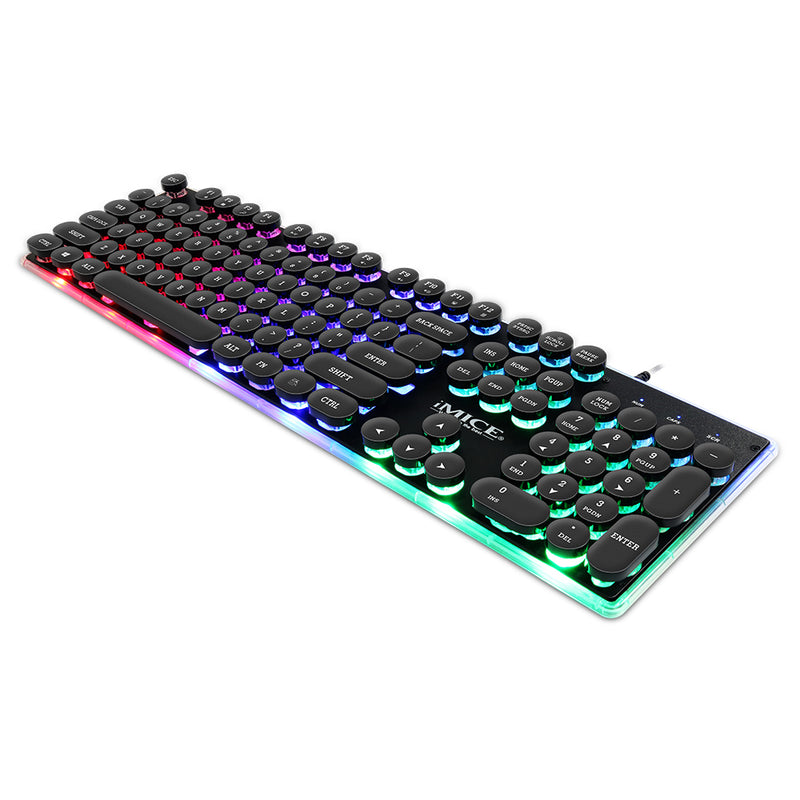 iMiCE AK-700 104 Keys LED Backlit Wired Punk Keycaps Gaming Keyboard for Laptop PC