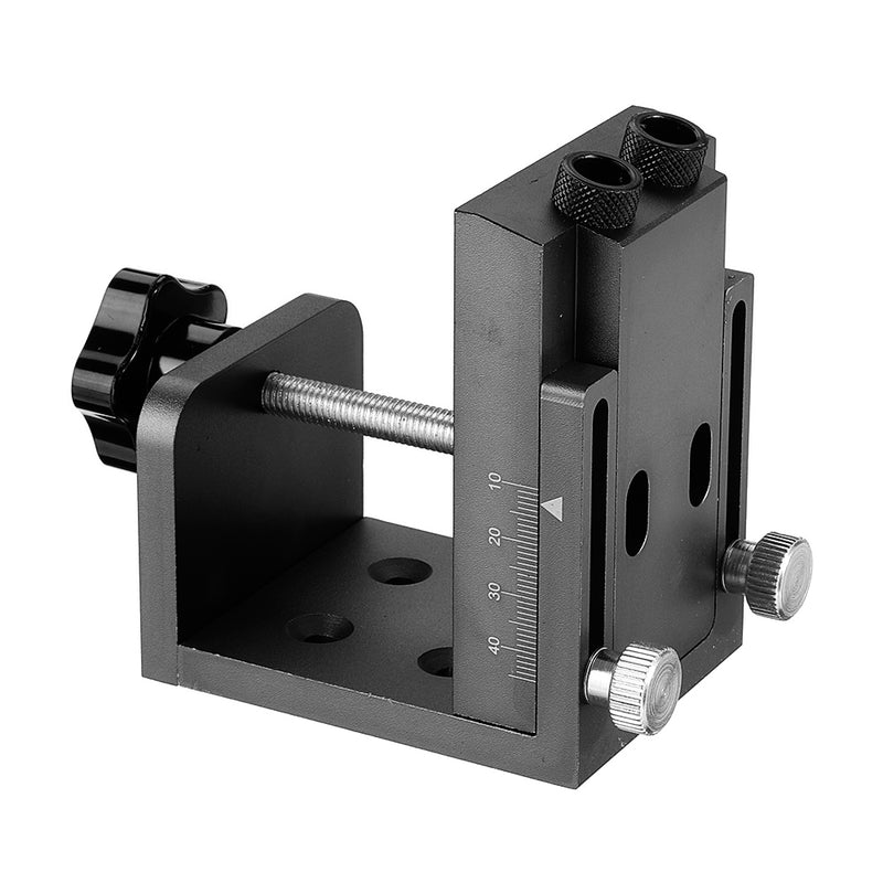 15 Degree Aluminum Alloy 9.5mm Pocket Hole Jig Step Drill Screwdriver Bit Set Woodworking Hole Punch Locator with Clamp